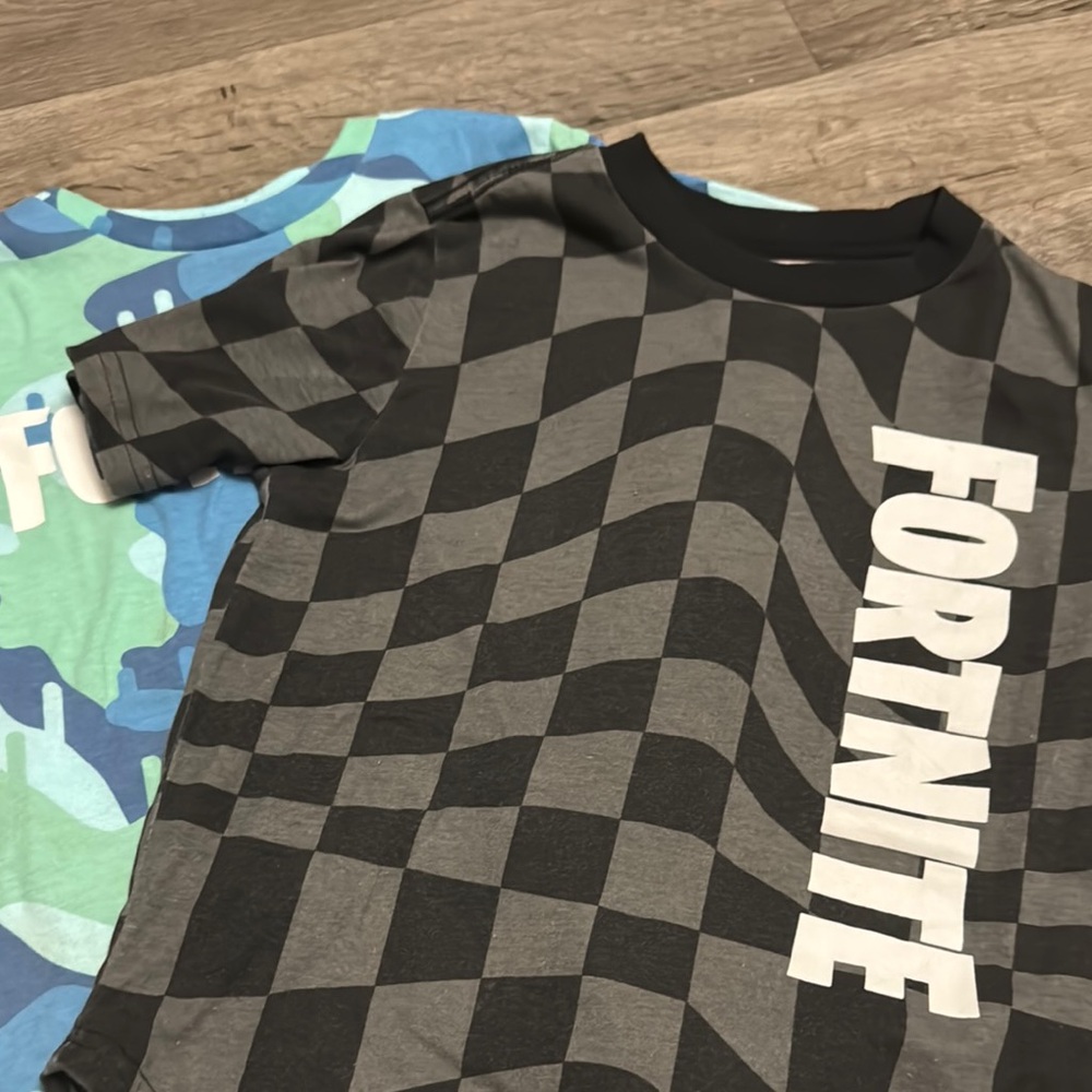 Kids Checkered Black and Gray T-Shirt